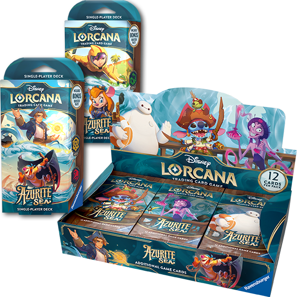 Disney Lorcana - AZURITE SEA caja de sobres + mazos de inicio